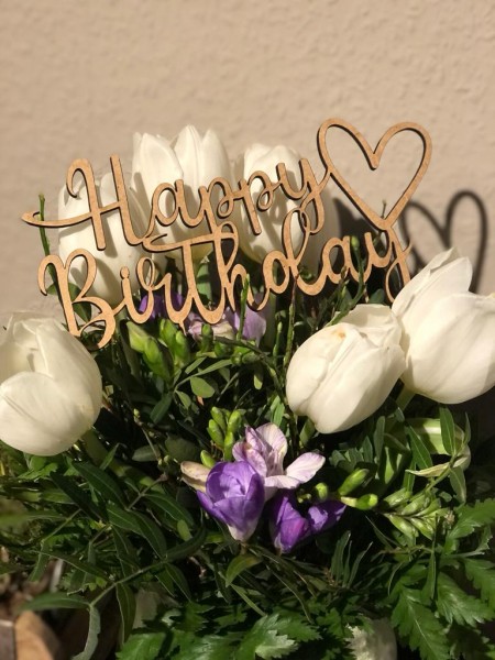 "Happy Birthday" - Caketopper, Pflanzenstecker